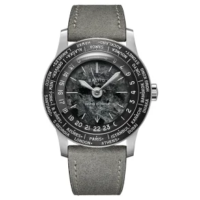 Heures du Monde - Worldtimer -Labradorite - Pressed StrapHeather Grey