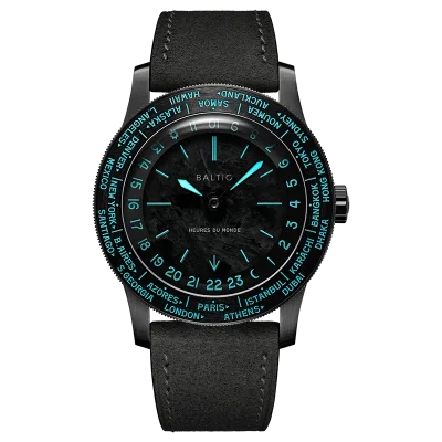 Heures du Monde - Worldtimer -Labradorite - Pressed StrapHeather Grey