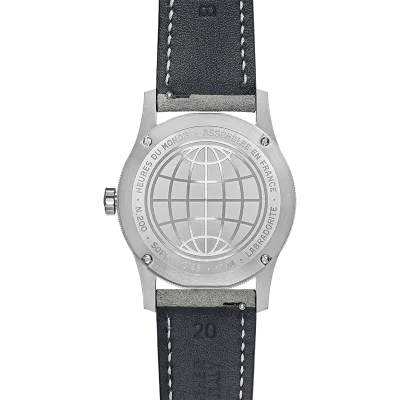 Heures du Monde - Worldtimer -Labradorite - Pressed StrapHeather Grey