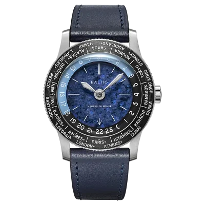 Heures du Monde - Worldtimer -Sodalite - Pressed Strap CobaltBlue