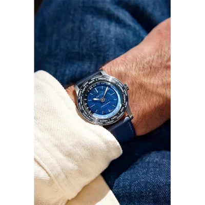 Heures du Monde - Worldtimer -Sodalite - Pressed Strap CobaltBlue