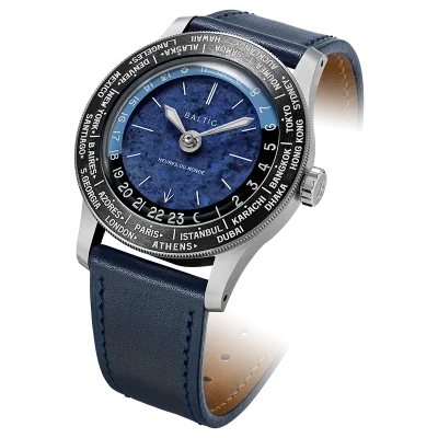 Heures du Monde - Worldtimer -Sodalite - Pressed Strap CobaltBlue