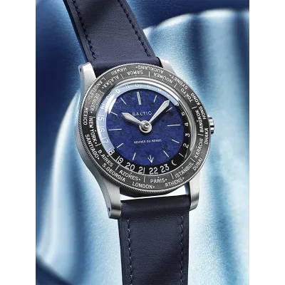 Heures du Monde - Worldtimer -Sodalite - Pressed Strap CobaltBlue