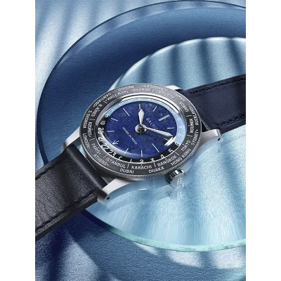 Heures du Monde - Worldtimer -Sodalite - Pressed Strap CobaltBlue