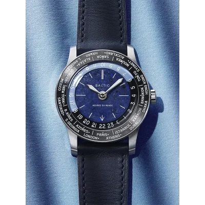 Heures du Monde - Worldtimer -Sodalite - Pressed Strap CobaltBlue