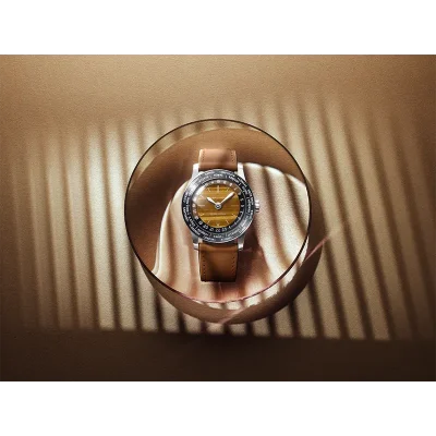 Heures du Monde - Worldtimer -Tiger Eye - Pressed StrapCognac