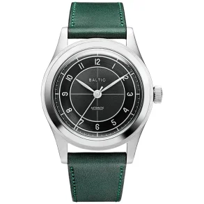 HMS 002 BLACK - BALTIC WATCHES - Stitched Green