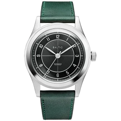 HMS 002 BLACK - BALTIC WATCHES - Stitched Green