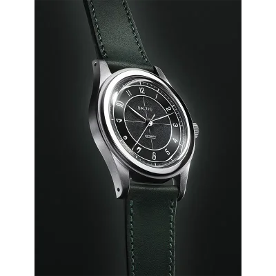 HMS 002 BLACK - BALTIC WATCHES - Stitched Green