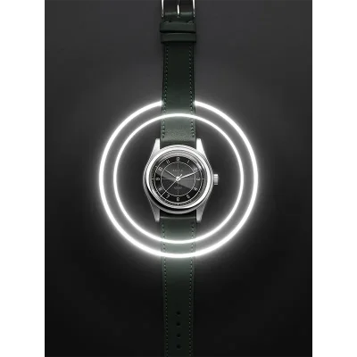 HMS 002 BLACK - BALTIC WATCHES - Stitched Green