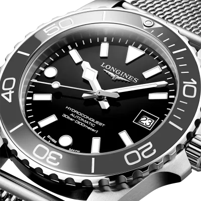 Longines HydroConquest L37794706, sort, mekanisk