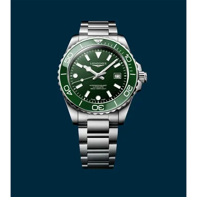 Longines HydroConquest L37884066 gr�nn, mekanisk 300 m