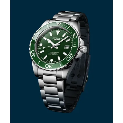 Longines HydroConquest L37884066 gr�nn, mekanisk 300 m