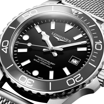 Longines HydroConquest L37884706 sort mekanisk klokke