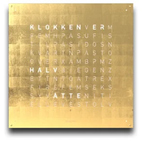 QLOCKTWO Earth 90 Creator's Edition Gold NORWEGIAN