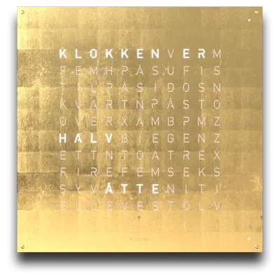 QLOCKTWO Earth 90 Creator's Edition Gold NORWEGIAN