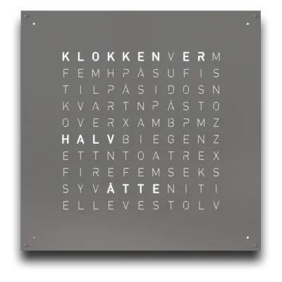 QLOCKTWO Earth 90 Grey Pepper NORWEGIAN