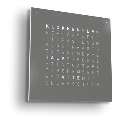 QLOCKTWO Earth 90 Grey Pepper NORWEGIAN