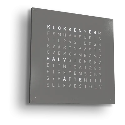 QLOCKTWO Earth 90 Grey Pepper NORWEGIAN