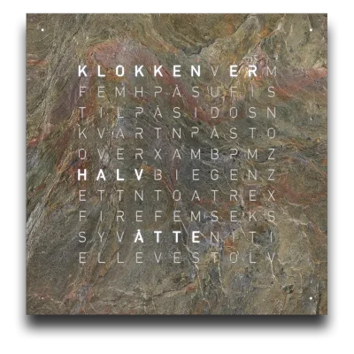QLOCKTWO Earth 90 Creator's Edition Glintscape NORWEGIAN