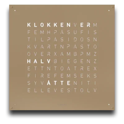 QLOCKTWO Earth 90 Hazelnut NORWEGIAN