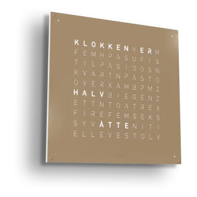 QLOCKTWO Earth 90 Hazelnut NORWEGIAN