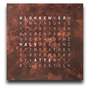 QLOCKTWO Earth 90 Creator's Edition Rust NORWEGIAN