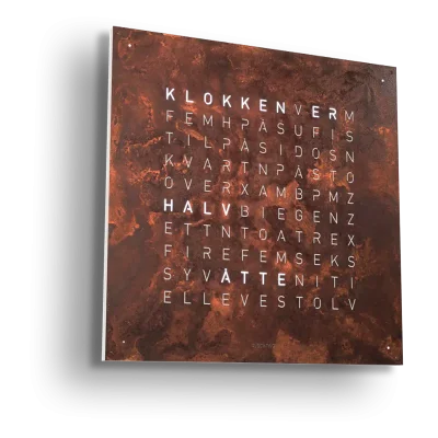 QLOCKTWO Earth 90 Creator's Edition Rust NORWEGIAN
