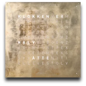 QLOCKTWO Earth 90 Creator's Edition Silver and Gold NORWEGIAN