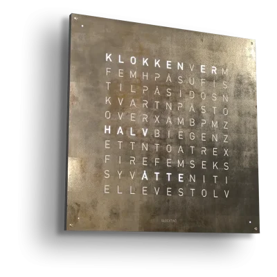 QLOCKTWO Earth 90 Creator's Edition Silver and Gold NORWEGIAN