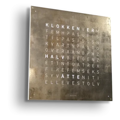 QLOCKTWO Earth 90 Creator's Edition Silver and Gold NORWEGIAN