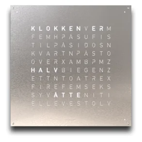 QLOCKTWO Earth 90 Stainless Steel NORWEGIAN