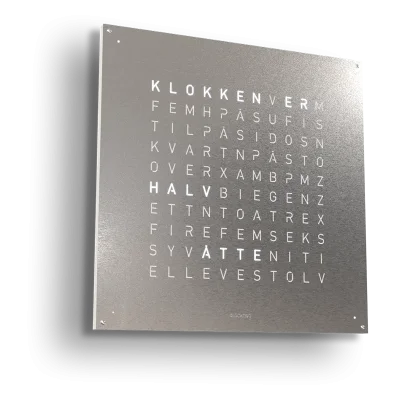 QLOCKTWO Earth 90 Stainless Steel NORWEGIAN