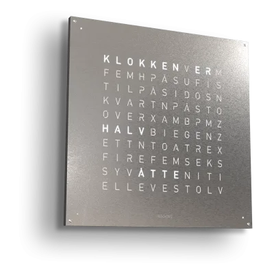 QLOCKTWO Earth 90 Stainless Steel NORWEGIAN