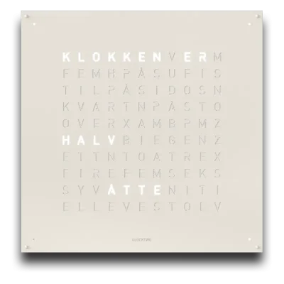 QLOCKTWO Earth 90 White Pepper NORWEGIAN