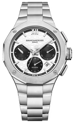MOA10827 RIVIERA CHRONO 41 MM ST/ST DI:WHT
