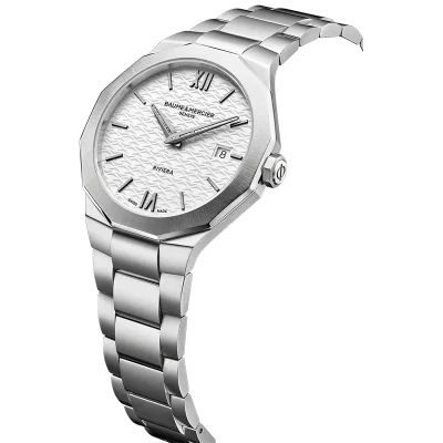 RIVIERA 39MM ST/ST DI:WHT QUARTZ