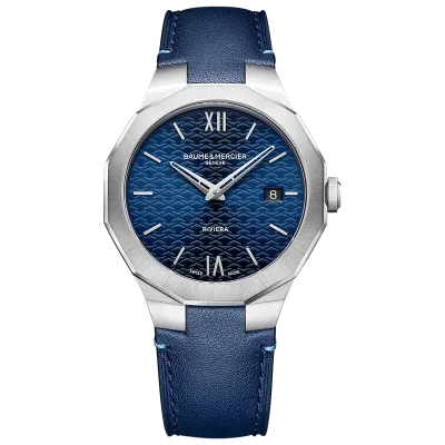 RIVIERA 39MM ST/L DI:BLUE QUARTZ