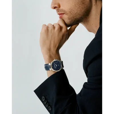 RIVIERA 39MM ST/L DI:BLUE QUARTZ
