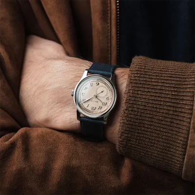 MR CLASSIC - SALMON - STITCHED NAVY BLUE