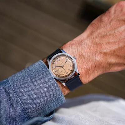 MR CLASSIC - SALMON - STITCHED NAVY BLUE