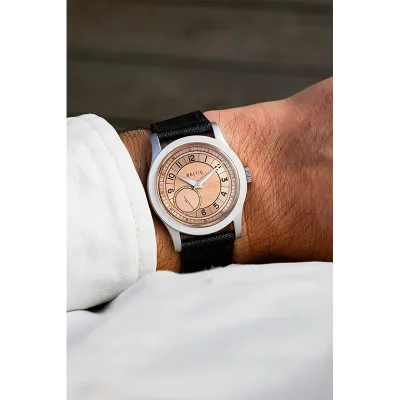 MR ROULETTE SALMON - Stitched Saffiano Black