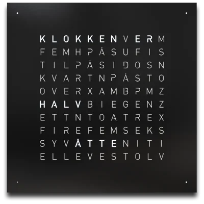 QLOCKTWO Earth 45 Black Pepper NORWEGIAN