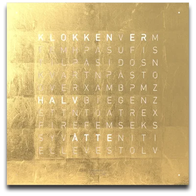 QLOCKTWO Earth 45 Creator's Edition Gold NORWEGIAN