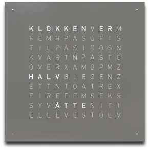 QLOCKTWO Earth 45 Grey Pepper NORWEGIAN