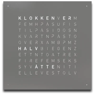 QLOCKTWO Earth 45 Grey Pepper NORWEGIAN