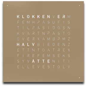 QLOCKTWO Earth 45 Hazelnut NORWEGIAN