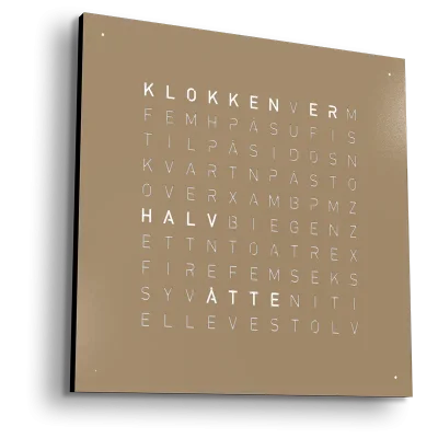 QLOCKTWO Earth 45 Hazelnut NORWEGIAN