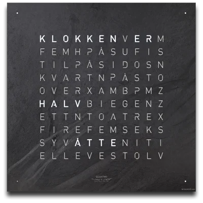 QLOCKTWO Earth 45 Creator's Edition Metamorphite NORWEGIAN