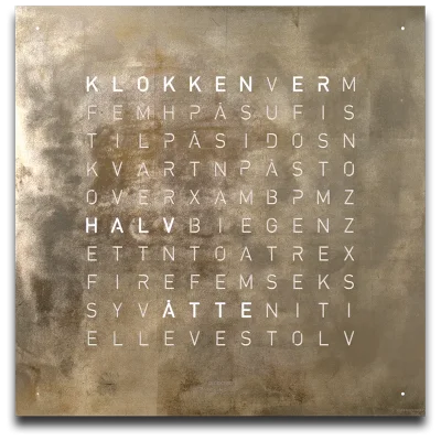 QLOCKTWO Earth 45 Creator's Edition Silver and Gold NORWEGIAN